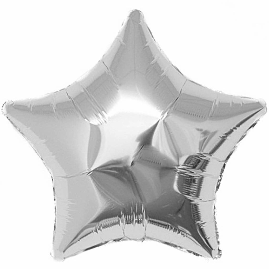Stjärn folieballong Medium Silver