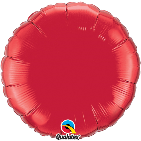 Cirkel folieballong XL rubinröd