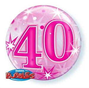 Bubbles ballong 40 år rosa