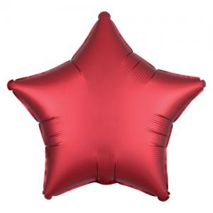 Folie ballong satin Stjärna Röd