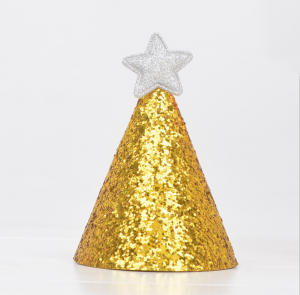 Glittrig mini hatt med stjärna silver