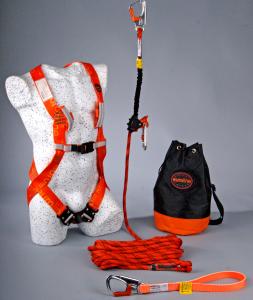 Komplett fallskyddsutrustning - som gjord för att användas