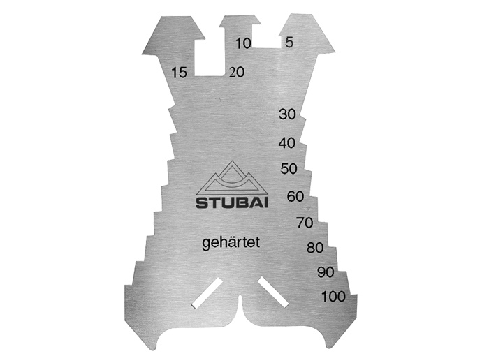 Stubais ritsmall har tydlig gradeting och 1,3 mm tjock rostfri plåt.