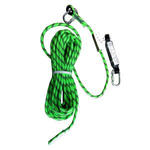 ROOFACS fallskyddsrep är komplett med glidlås och falldämpare.