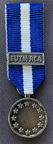 Miniatyrmedalj EUFOR EUTM RCA "PLAN & SUPPORT"
