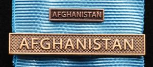 Bandspänne - AFGHANISTAN - till stor medalj+miniatyrmedalj