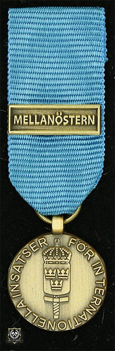 Försvarsmaktens medalj för internationella insatser i brons med bandspänne -MELLANÖSTERN-