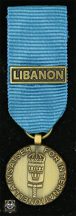 Försvarsmaktens medalj för internationella insatser i brons med bandspänne -LIBANON-