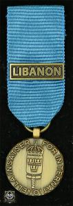Försvarsmaktens medalj för internationella insatser i brons med bandspänne -LIBANON-
