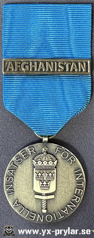 Försvarsmaktens medalj för internationella insatser i brons med bandspänne AFGHANISTAN