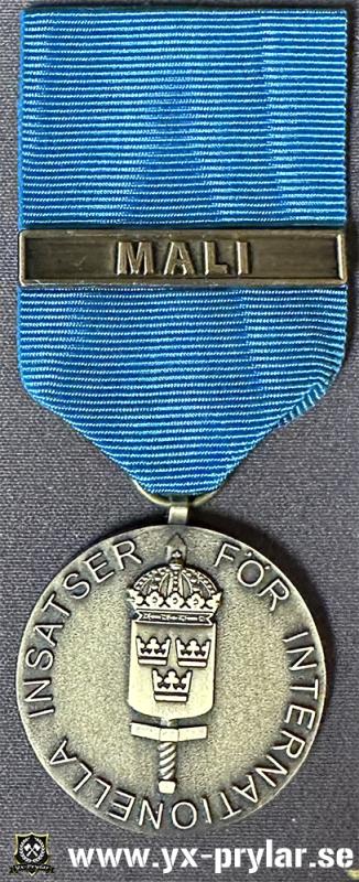 Försvarsmaktens medalj för internationella insatser i brons med bandspänne MALI