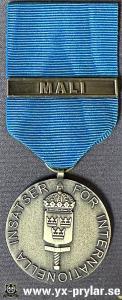 Försvarsmaktens medalj för internationella insatser i brons med bandspänne MALI