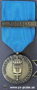 Försvarsmaktens medalj för internationella insatser i brons med bandspänne SOMALIA