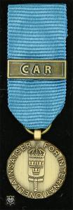 Försvarsmaktens medalj för internationella insatser i brons med bandspänne -C  A  R-