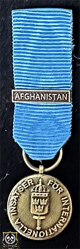 Försvarsmaktens medalj för internationella insatser i brons med bandspänne -AFGHANISTAN-