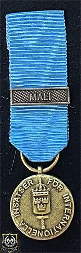 Försvarsmaktens medalj för internationella insatser i brons med bandspänne -MALI-
