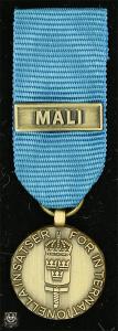 Försvarsmaktens medalj för internationella insatser i brons med bandspänne -MALI-