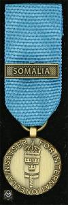 Försvarsmaktens medalj för internationella insatser i brons med bandspänne -SOMALIA-