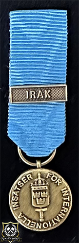 Försvarsmaktens medalj för internationella insatser i brons med bandspänne -IRAK-