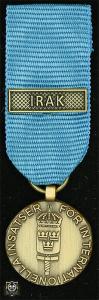 Försvarsmaktens medalj för internationella insatser i brons med bandspänne -IRAK-