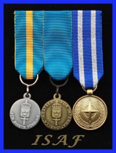 Monterade miniatyrmedaljer FMVPLsm, FMintBM, NATO ISAF