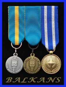 Monterade miniatyrmedaljer FMVPLsm, FMintBM, NATO BALKANS