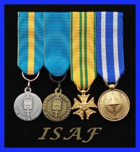 Monterade miniatyrmedaljer FMVPLsm, FMintBM, Nijmegen, NATO ISAF