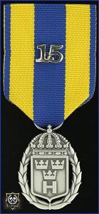 Hemvärnets tjänstgöringsmedalj i silver med parmonterad siffra för 15 tjänsteår
