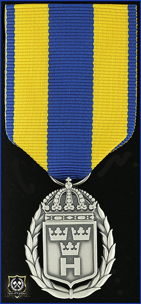 Hemvärnets tjänstgöringsmedalj i silver med parmonterad siffra för 10 tjänsteår