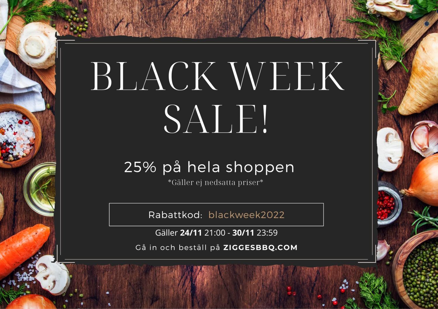 BLACK WEEK SALE | 25% rabatt