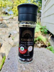 Khmer Kampot Svartpeppar i Glaskvarn 44 gram