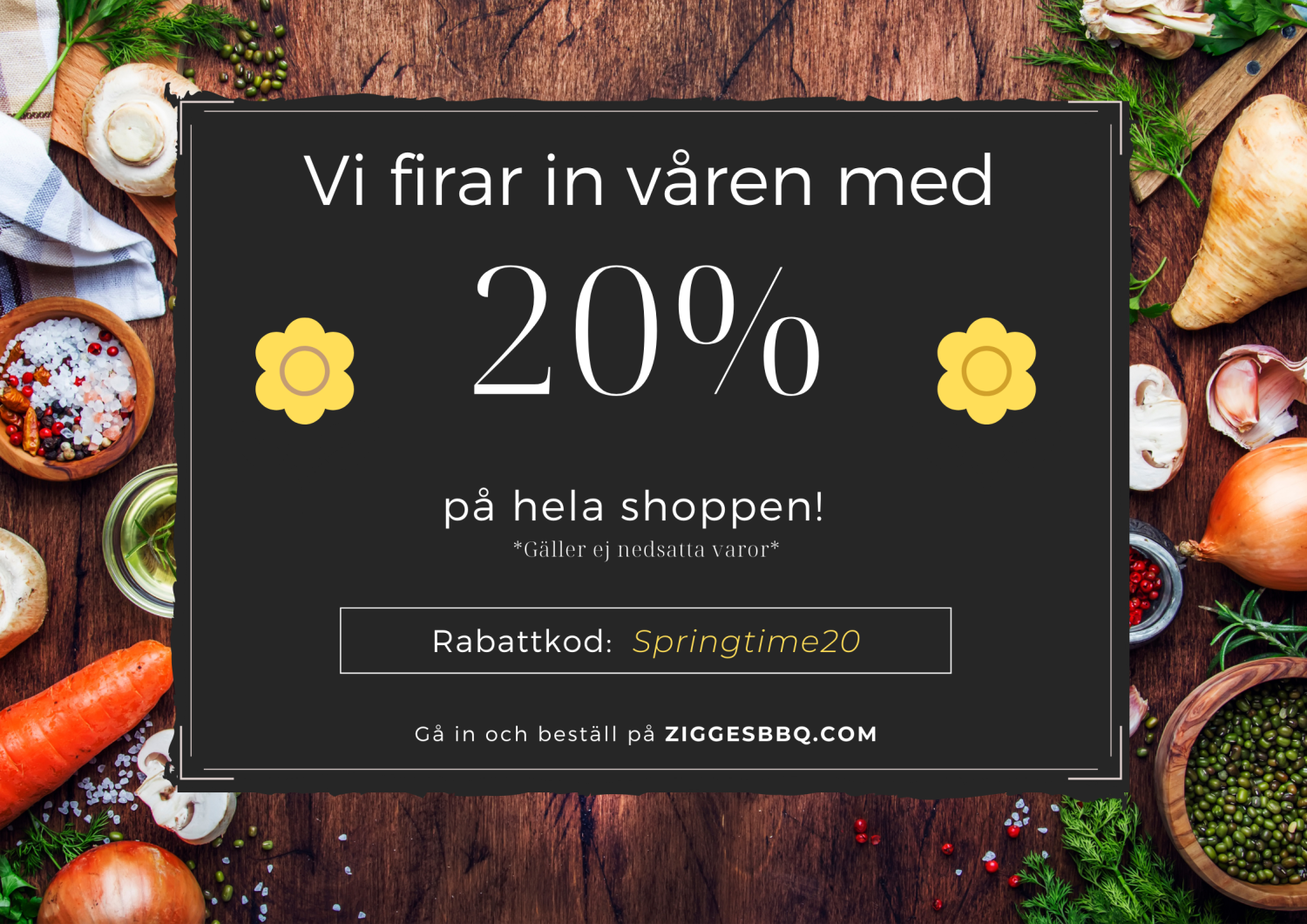 20% med unik rabattkod t.o.m söndag 3 april