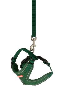 Dogman Air Mesh Cat Harness & Leash Set, Moss
