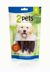 2Pets Dogsnacks Hjort 12cm 6-pack 70g
