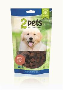 2pets Dogsnack Kanin Cubes - Flera storlekar