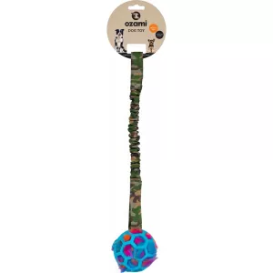 Play-n-tug ball with crinkle green cammo 50cm