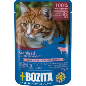 Bozita Feline i Gelé, påse 85gr Steriliserat Nötkött