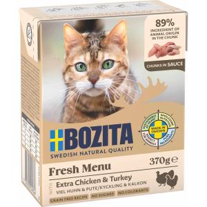 Bozita Feline Bitar I Sås Med Kyckling & Kalkon, 370gr Tetra Recart