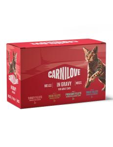 Carnilove Cat Pouch Gravy Multipack (12×85 g)