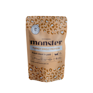 Monster Cat Pouches Adult Turkey 85g