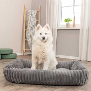 Lonni bädd, manchester plysch, rektangulär, grå - Flera storlekar