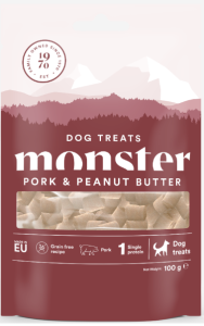 Monster Dog Treats Gris/Jordnötssmör 100g