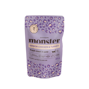 Monster Cat Pouches Adult Senior Chicken & Turkey 85g