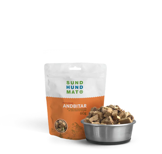 Sundhundmat Frystorkade Andbitar 60g