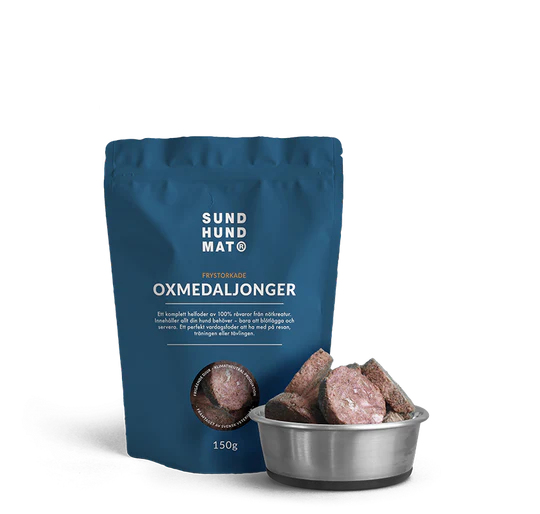 Sundhundmat Frystorkade Oxmedaljonger 150g