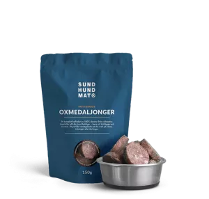 Sundhundmat Frystorkade Oxmedaljonger 150g