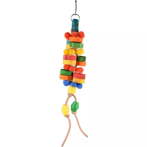 Hängleksak med trä, plast och läder 32cm
