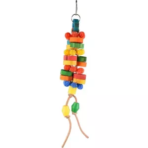 Hängleksak med trä, plast och läder 32cm