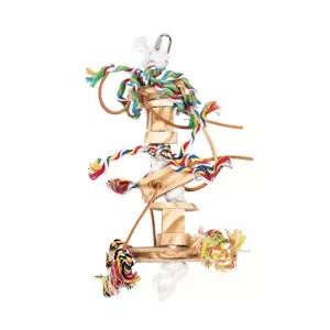 Wooden Hanger with Leather and Rope