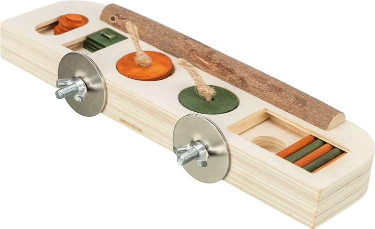 Aktiveringsleksak för fåglar – Träleksak med skruvfäste för bur